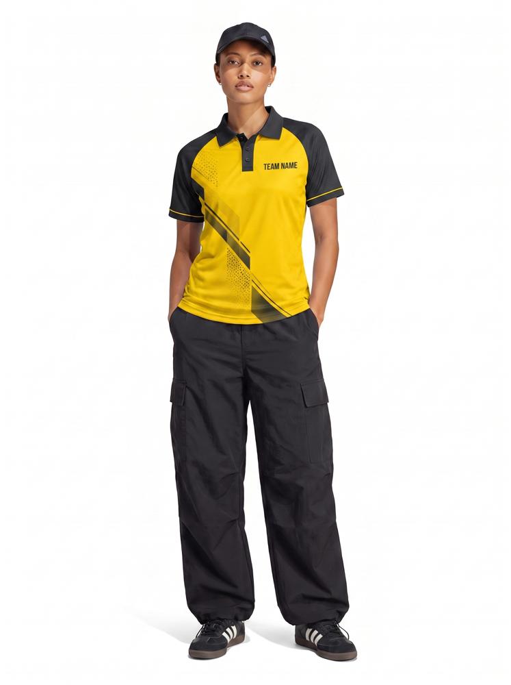 Women's Custom Football Jersey — Polo, Half Sleeve, Raglan
