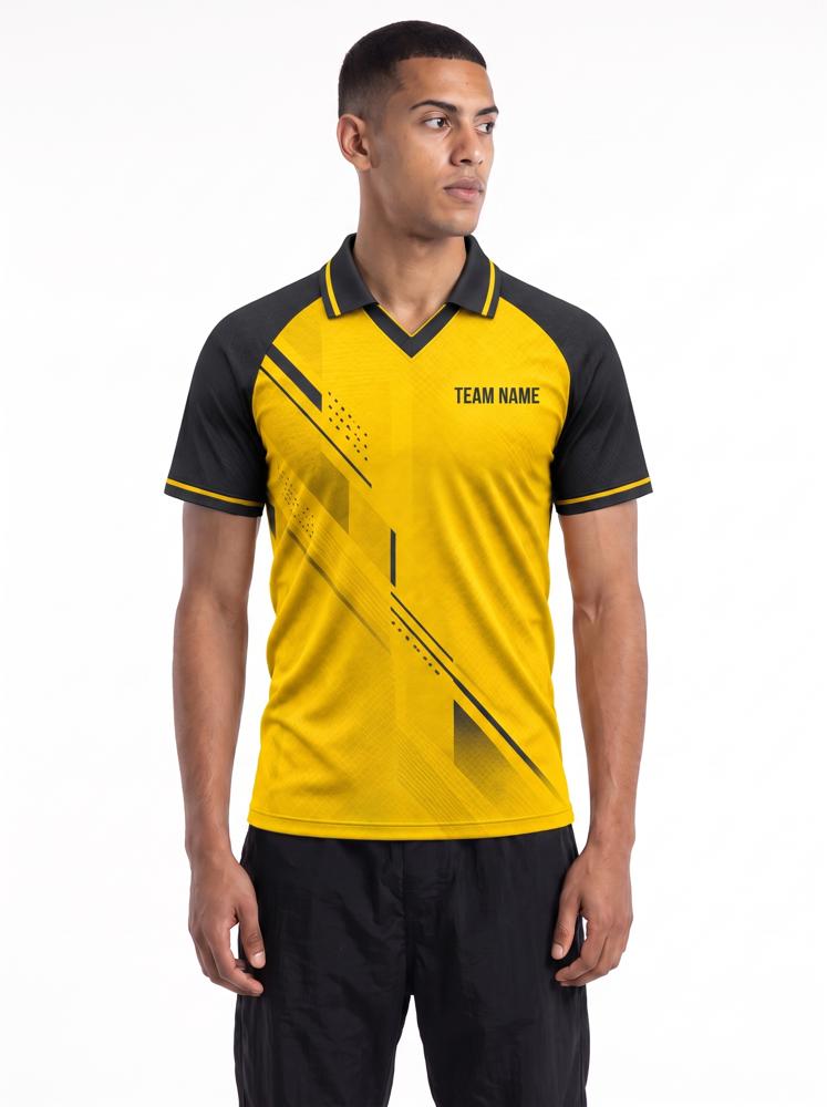 Men's Custom Cricket Jersey — V Neck Polo, Half Sleeve, Raglan - Image 2