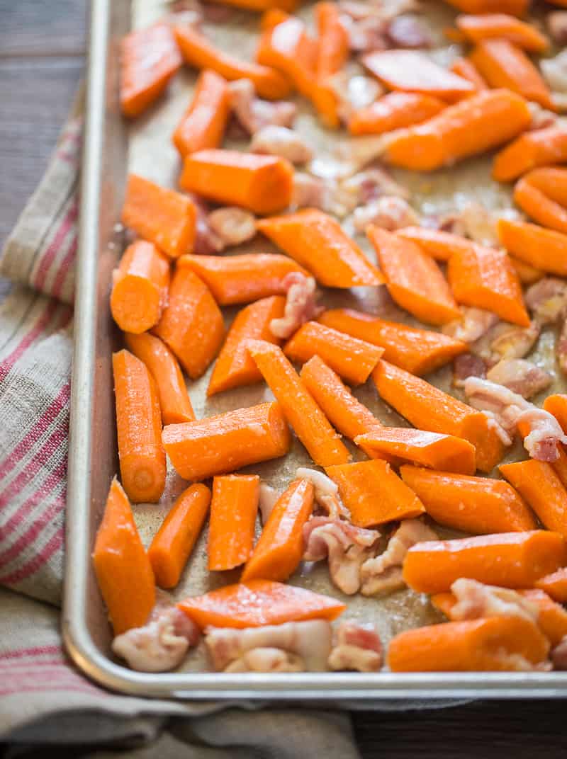 carrots going into the oven