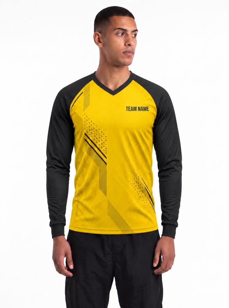 Men's Custom Football Jersey — V Neck, Full Sleeve, Raglan
