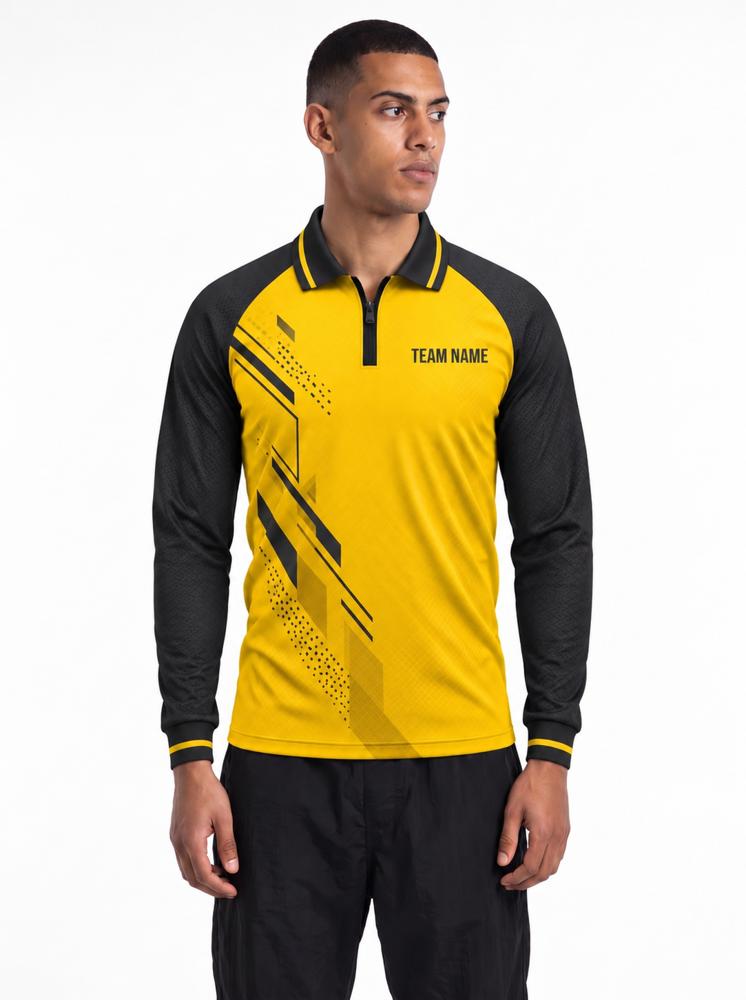 Men's Custom Bikers Jersey — Zip Polo, Full Sleeve, Raglan - Image 2