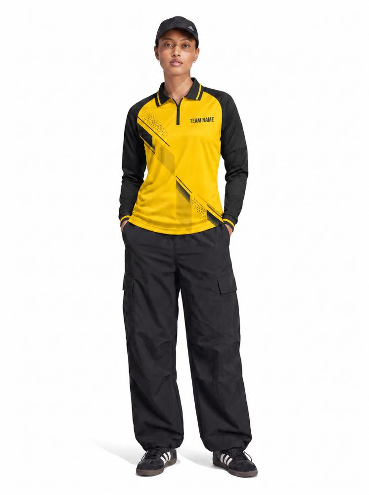 Women's Custom Esports Jersey — Zip Polo, Full Sleeve, Raglan