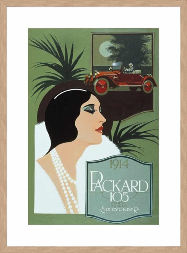 1914 Packard 105 Mike Vaughan - 10cm Mount Board Lg. Box Natural