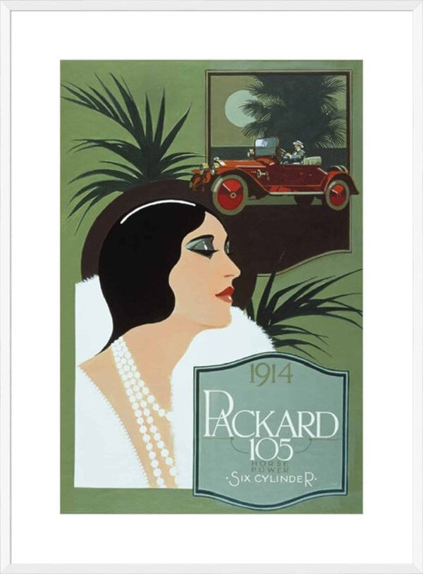 1914 Packard 105 Mike Vaughan - 10cm Mount Board Box White