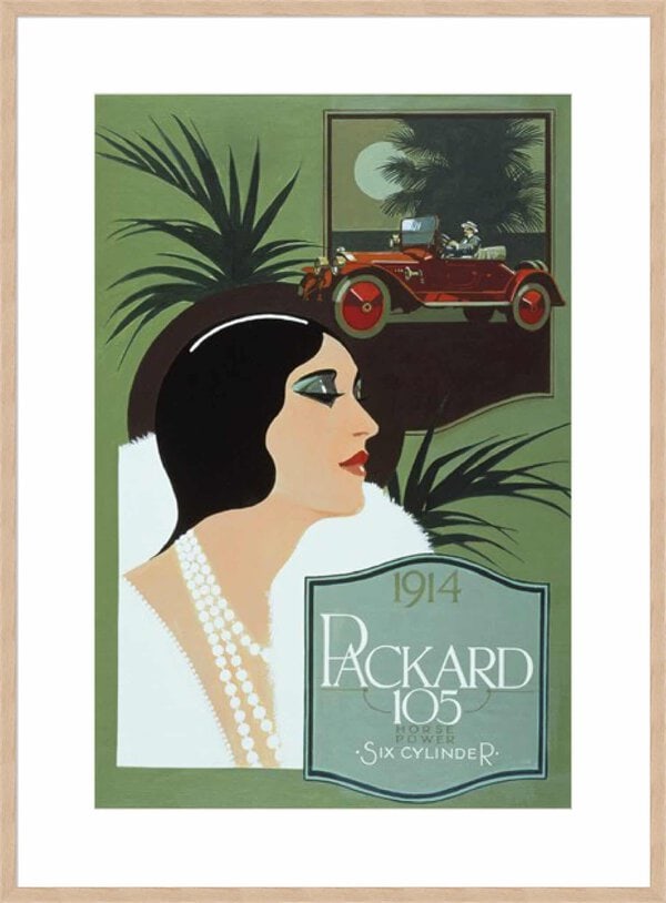 1914 Packard 105 Mike Vaughan - 10cm Mount Board Box Natural
