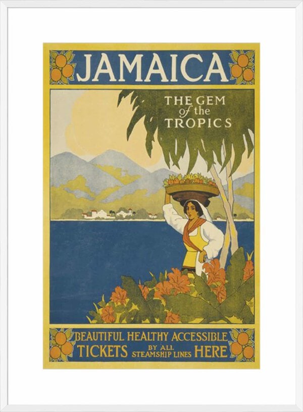 Vintage Jamaica - 10cm Mount Board Box White