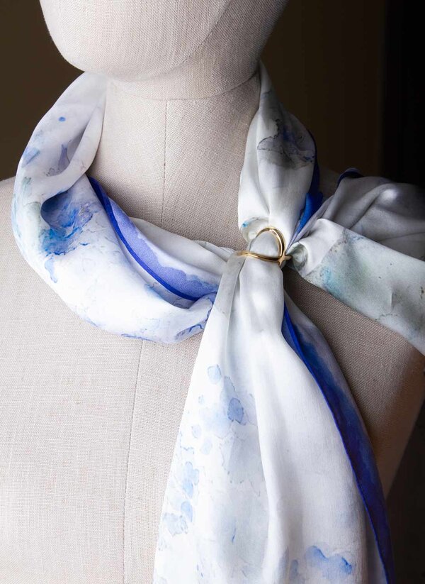 Hydrangea Haze Silk Scarf - Image 3