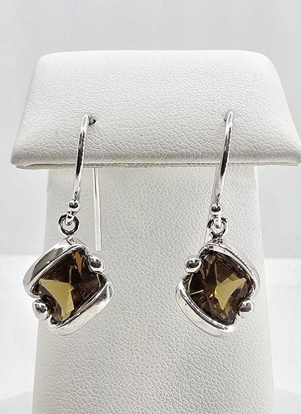 Sterling Silver 4.97ctw Chocolate Quartz Earrings