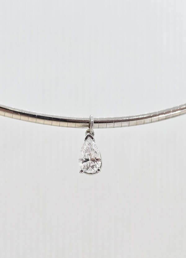 14k .50ct Pear Solitaire Choker