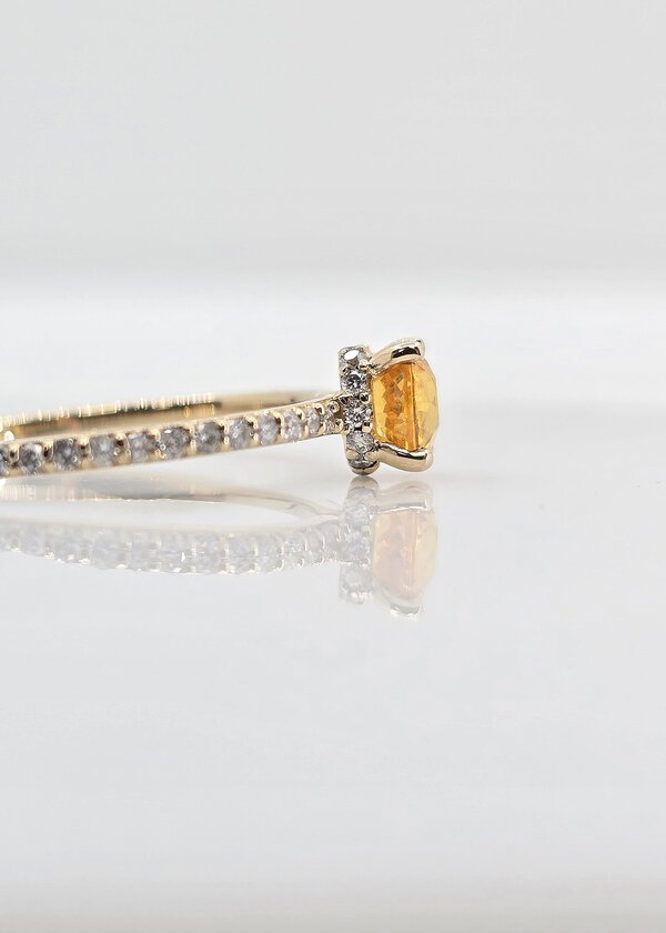 Custom 14k .63ct Yellow Sapphire Ring - Image 2
