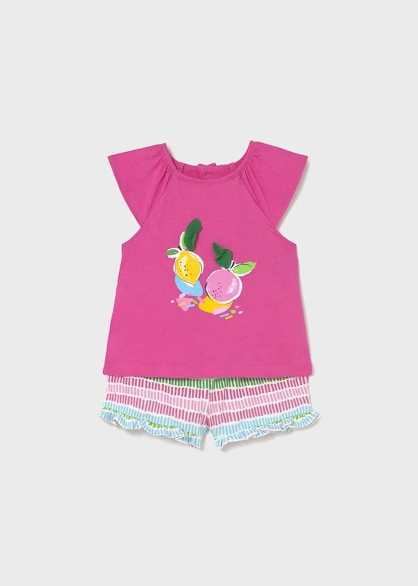 Conjunto pantalón corto y camiseta frutas MAYORAL
