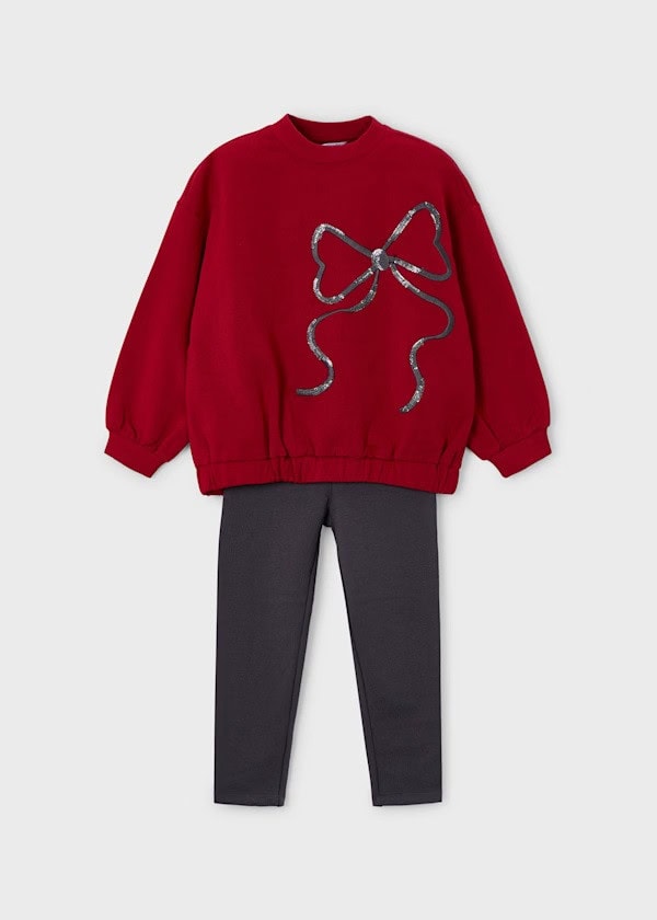 Conjunto legging y sudadera lazo niña MAYORAL