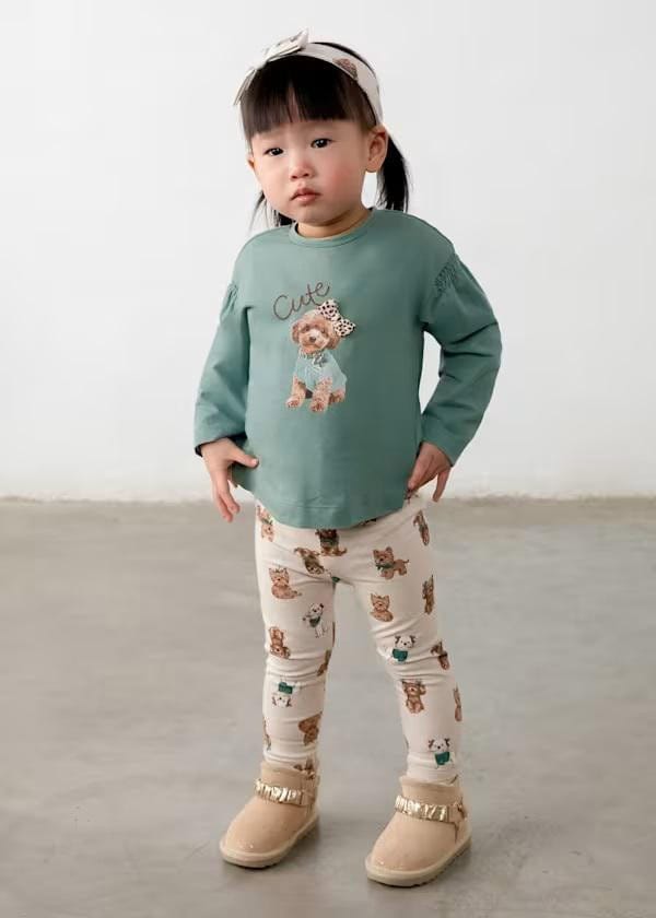 Conj  diadema y legging estampado Perrito MAYORAL