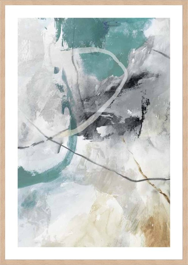 Enigmatic Teal I - 5cm White Border Box Natural