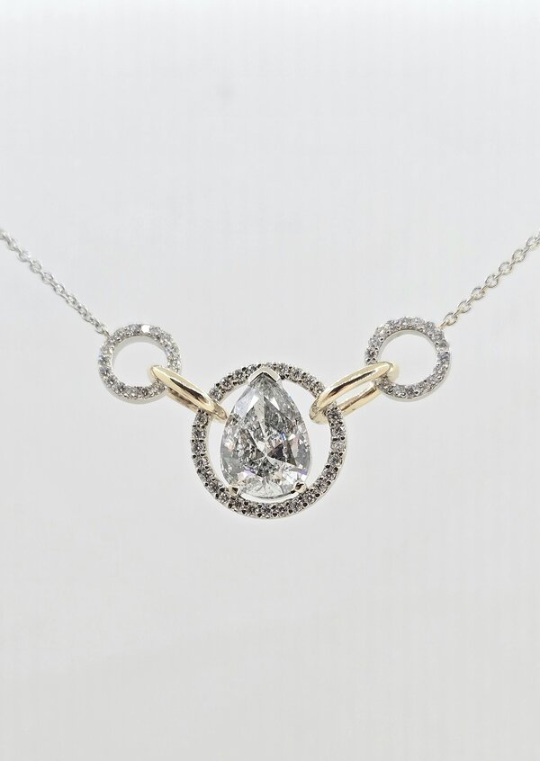 Custom 14k 1.9ctw Diamond Fashion Necklace