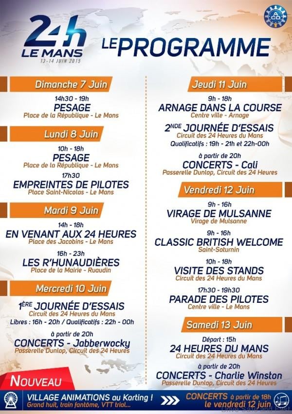 Le Mans_programme_24_heures_2015