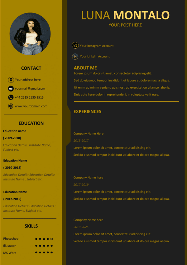Premium MS Word CV Template Design 4 - Fully Editable & Instant Download - Image 2