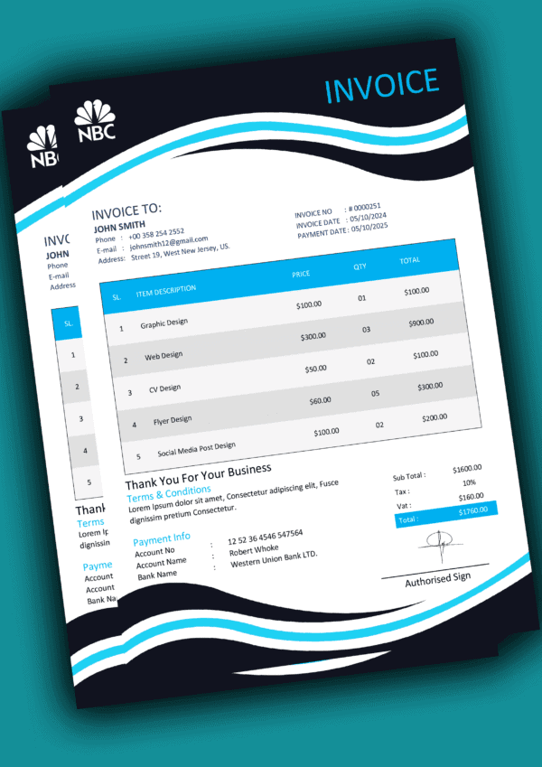 Professional & Editable MS Word Invoice Template Design 18
