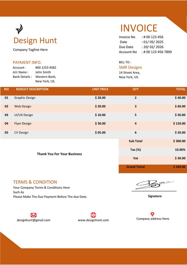 Premium MS Word Sales Invoice Template Design 7 - Fully Editable & Instant Download - Image 2