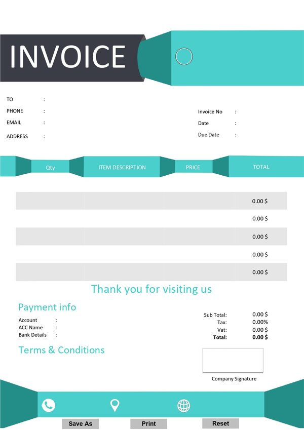 Fillable PDF Sales Invoice Template Design 15 - Fully Editable & Instant Download - Image 2