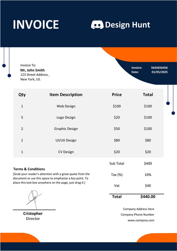 MS Word Invoice Template Design 22 Fully Editable - Image 3