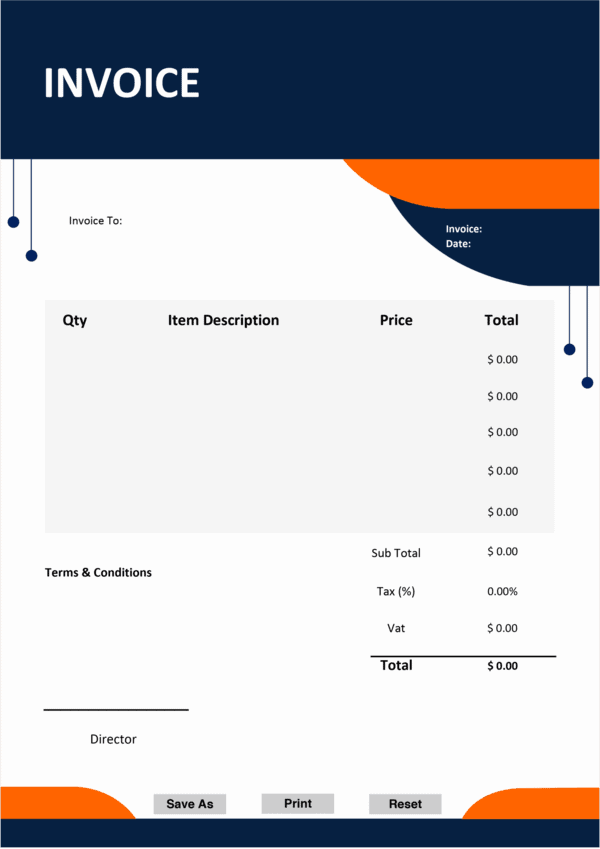 Amazing Fillable PDF Invoice Template Design 22 - Image 3