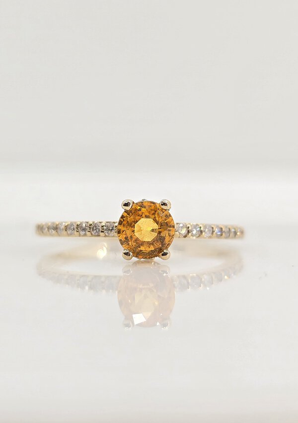 Custom 14k .63ct Yellow Sapphire Ring