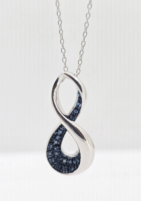 Sterling Silver .025ctw Diamond Infinity Necklace