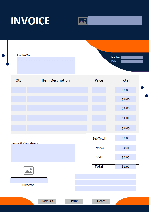 Amazing Fillable PDF Invoice Template Design 22 - Image 4