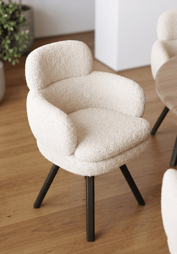 Luxury modern lounge chair with cotton linen upholstery and ash wood frame