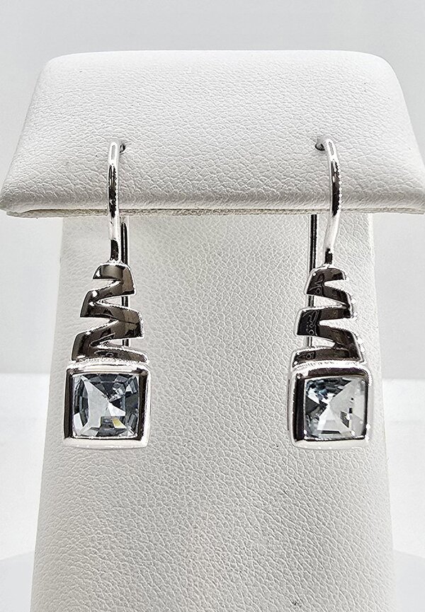 Sterling Silver 2.10ct Blue Topaz Earrings