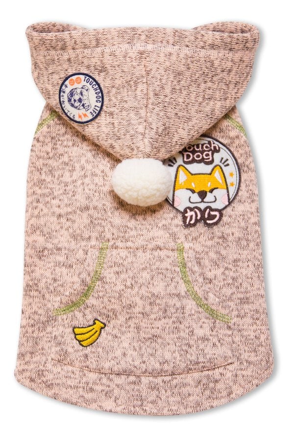 Touchdog Hippie Embellished Designer Sleeveless Pompom Pet Dog Hooded Sweater - Image 3