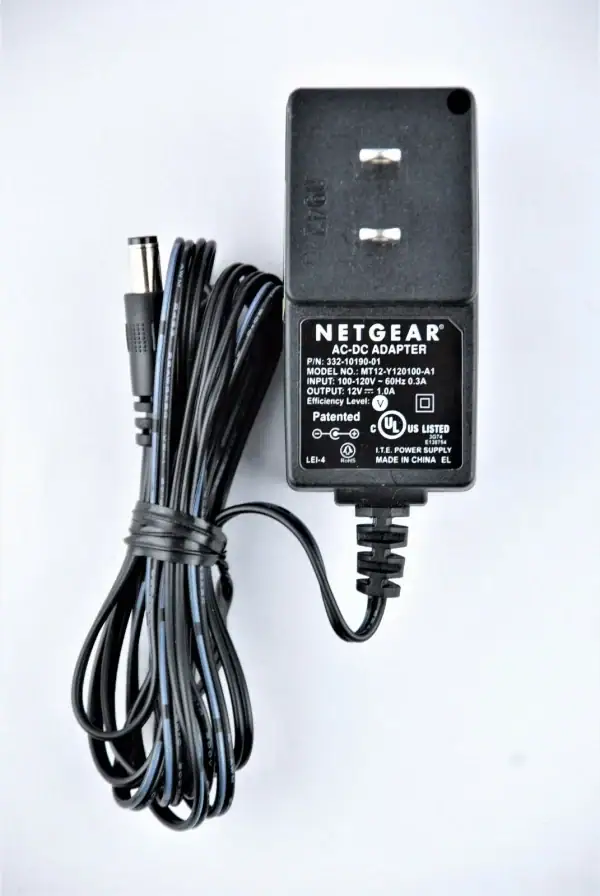 Netgear AC/DC Adapter MT12-Y120100-A1 332-10190-01 100-120V 0.3A 12V 1A