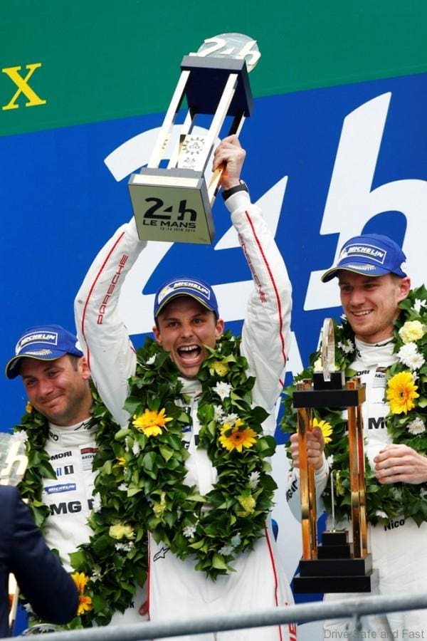 Porsche Team: Nick Tandy, Earl Bamber, Nico Huelkenberg (l-r)