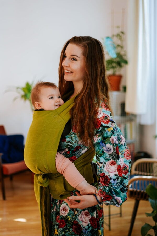 KAVKA handy - lime linen | nosidło hybrydowe, regulowane