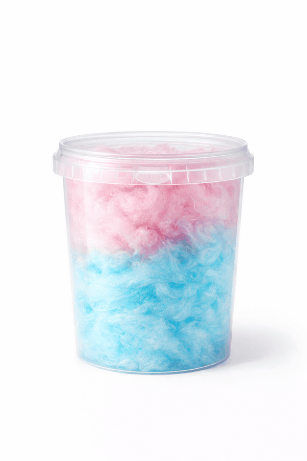 Seau transparent pour barbe à papa – avec couvercle