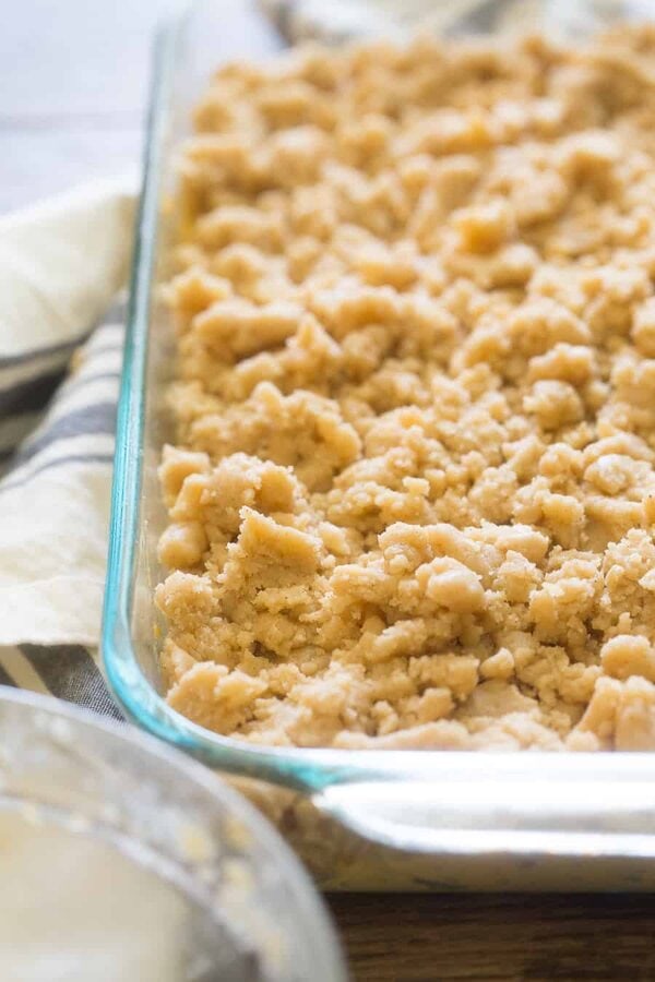 Pumpkin Coffee Cake Batter with Raw Crumb / Strudel on top