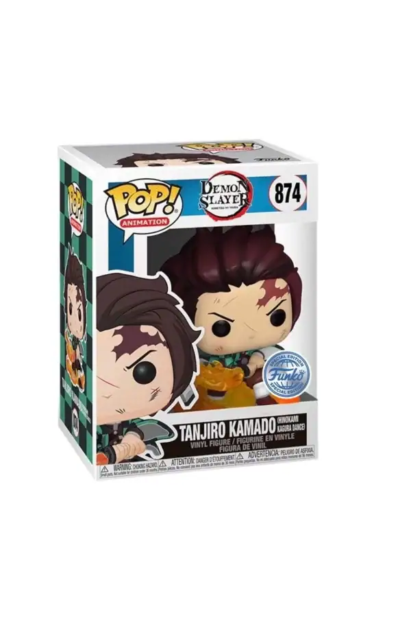 Lot 2 Figurines Funko Pop / Tanjiro Kamado N°874 / Demon Slayer / Funko Spécial édition (1Glow Chase + 1Normal)