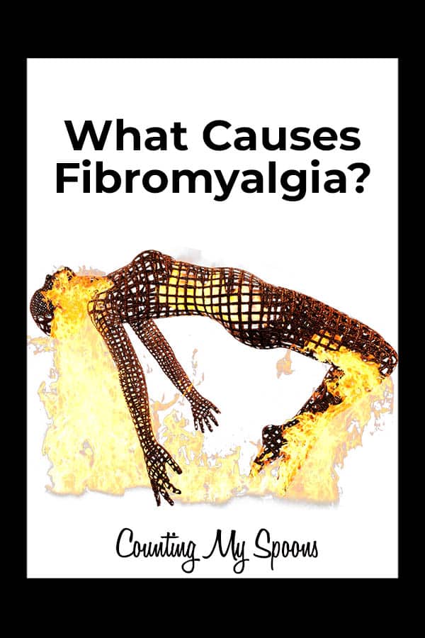 What causes fibromyalgia? (image of body on fire) Counting My Spoons