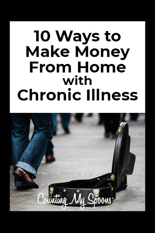 10 ways to make money from home with chronic illness (image of guitar case) Counting My Spoons