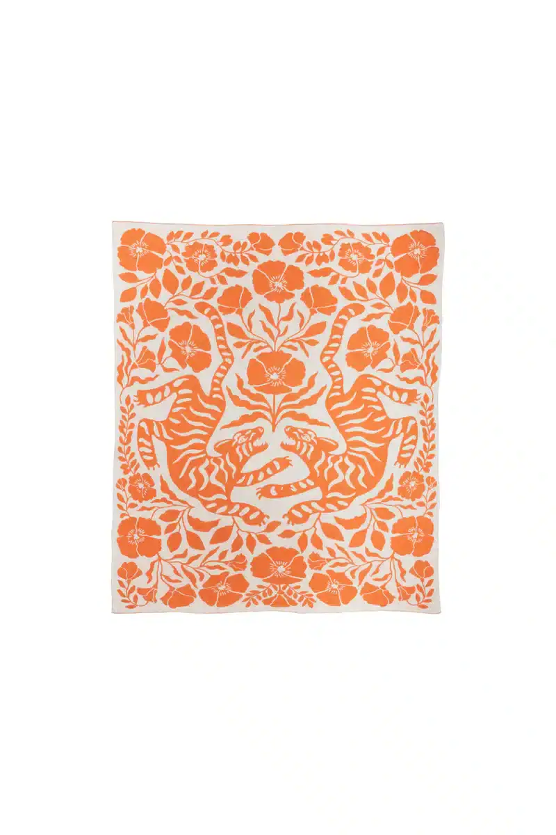 Manta "Tigrana" tigres naranja 125x150cm - Imagen 4