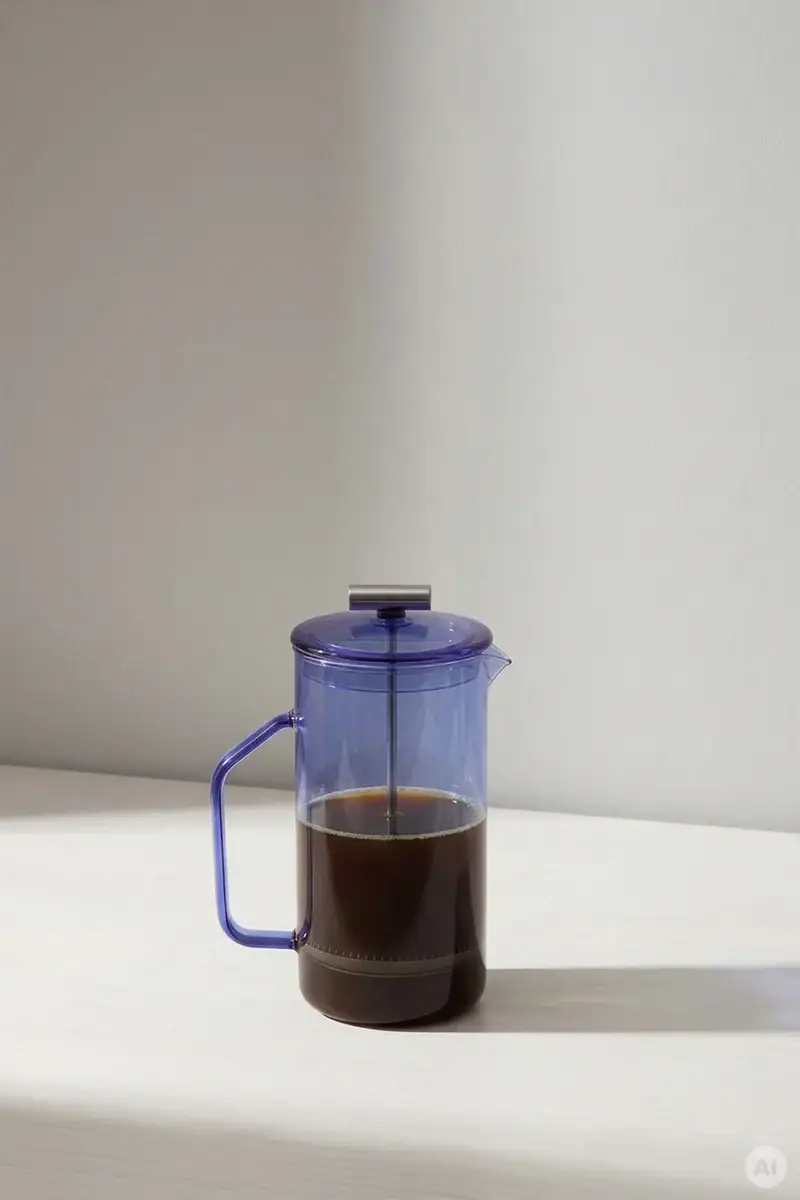 Cafetera de émbolo "Rainbow" azul