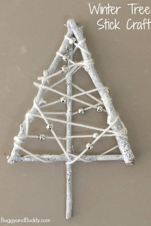 Winter white Christmas tree craft