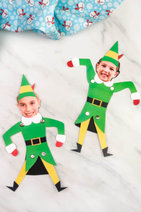 two paper shapes crafts of buddy the elf craft