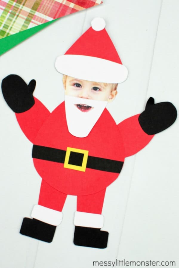 mix and match santa craft cutout with face photo of a child