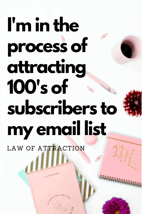 I'm in the process of attracting 100's of subscribers to my email list.
Click through for a powerful law of attraction exercise to help attract subscribers to your email list.
#LOA #lawofattraction #EmailList #listbuilding