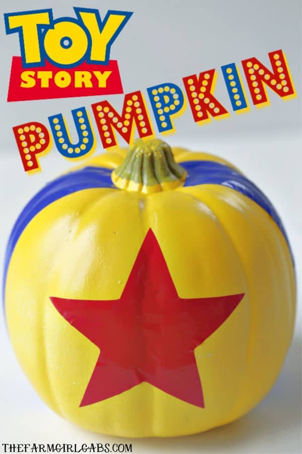 Buzz Lightyear to Star Command. Halloween is around the corner and we are beaming up this rootin-est tootin-est DIY Toy Story Pumpkin. The toys, I mean kids will love this easy Disney craft. #ToyStory #DisneyCraft #Halloween #Pumpkin #NoCarvePumpkin #WaltDisneyWorld