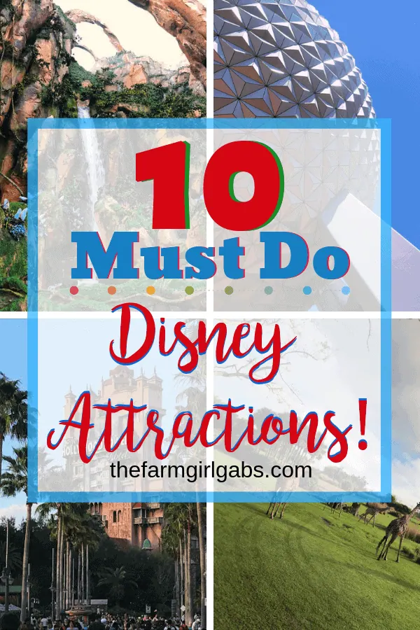 Be sure to catch a ride on these not to miss Ten Best Attractions at Walt Disney World the next time you visit. #WaltDisneyWorld #DisneyWorld #DisneySide #Travel #FamilyTravel #DisneyTravel #DisneyVacation