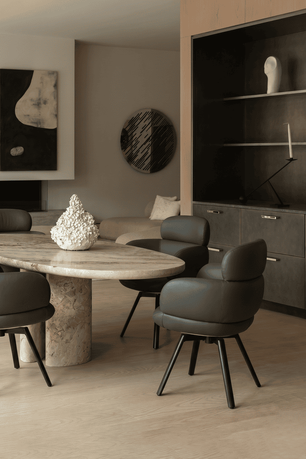 Luxury modern lounge chair with cotton linen upholstery and ash wood frame