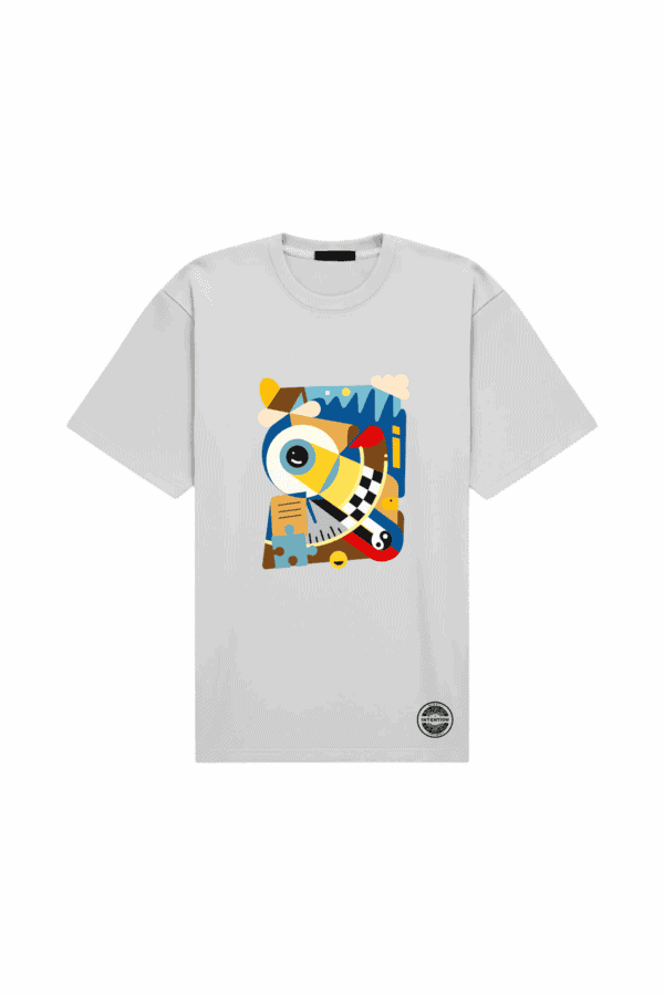 Koszulka oversize unisex 210 g „PERCEPCJA”, stan Obecność, Vibes Goods